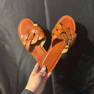 American Eagle Outfitters Brown Woven Strappy Flat Sandals